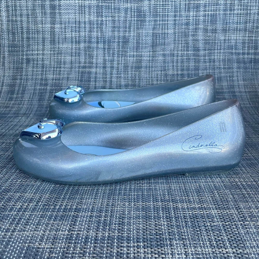 Mini Melissa Sweet Love Cinderella Disney Princess ballet flats Dress Shoes 2 Y - Picture 3 of 11
